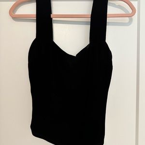 Reformation Black Square Neck Top